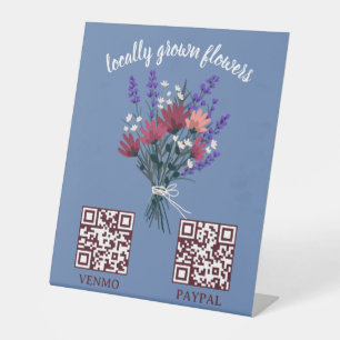 Signe De Table CODE QR DE PAIEMENT Fleuriste Fleurs Marché des pr