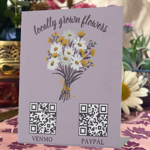 Signe De Table CODE QR DE PAIEMENT Fleuriste Fleurs Marché des pr