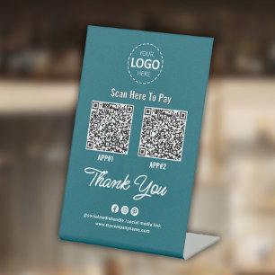 Signe De Table Code QR de paiement sans contact personnalisé Turq