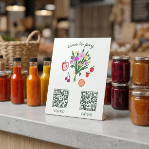 Signe De Table CODE QR DE PAIEMENT Stand de produits fermiers Kio