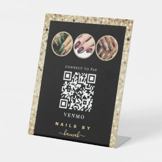 Signe De Table Code QR de paiement Venmo pour le salon de manucur