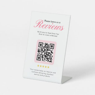 Signe De Table Code QR de révision 5 étoiles pour entreprise sur 