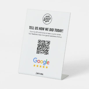 Signe De Table Code QR de révision commerciale Socle de notation
