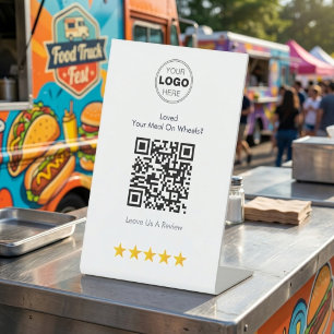 Signe De Table Code QR de révision de camion de nourriture scanna