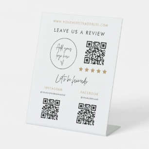 Signe De Table Code QR de révision des affaires sur socle de médi