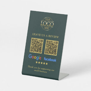 Signe De Table Code QR de révision du logo d'entreprise Google &