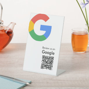 Signe De Table Code QR de révision Google moderne et tendance