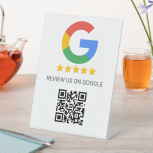 Signe De Table Code QR de révision Google pour entreprise