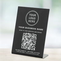 Code QR d'entreprise et logo noir