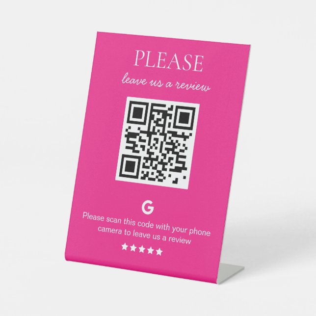 Signe De Table Code QR d'entreprise Google Review (Recto)