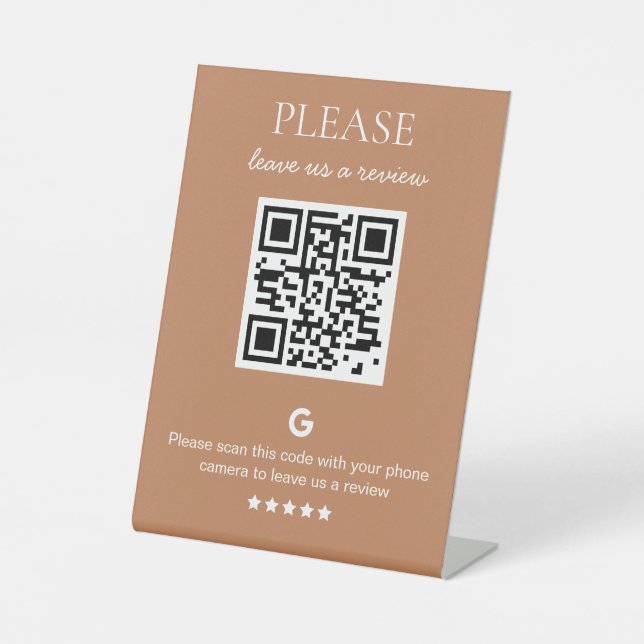 Signe De Table Code QR d'entreprise Google Review (Recto)