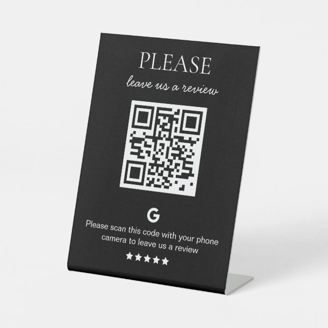 Signe De Table Code QR d'entreprise Google Review (Recto)