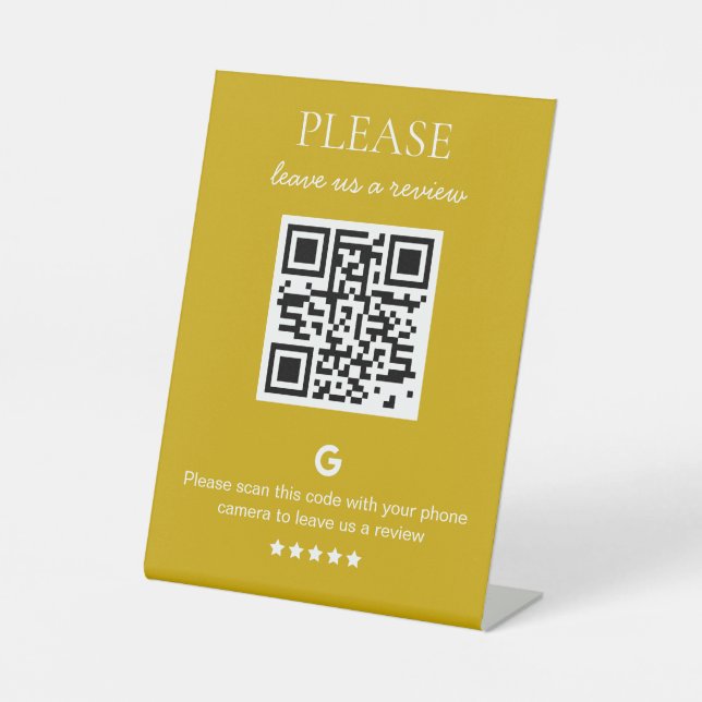 Signe De Table Code QR d'entreprise Google Review (Recto)