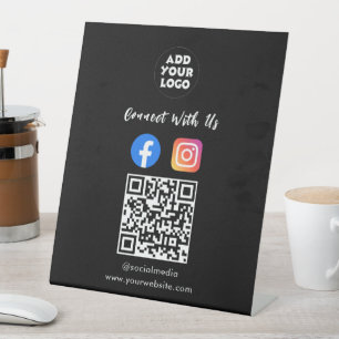 Signe De Table Code QR des médias sociaux Présentoir de table I