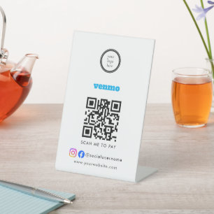 Signe De Table Code QR du logo de l'entreprise Scan To Pay