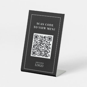 Signe De Table Code QR du menu Analyse moderne