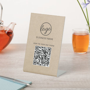 Signe De Table Code QR du restaurant de Rustic