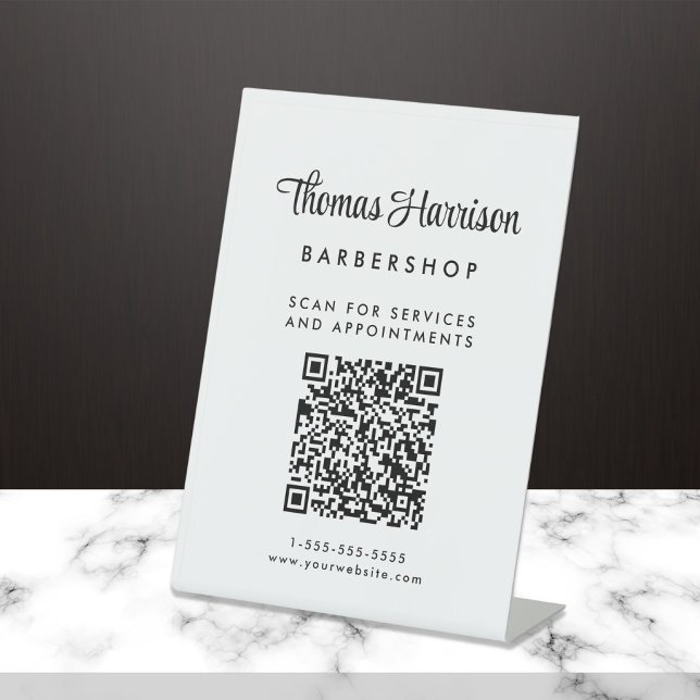 Signe De Table Code QR du script de signature d'entreprise (Empower your name in our signature script as your logo and brand identity)