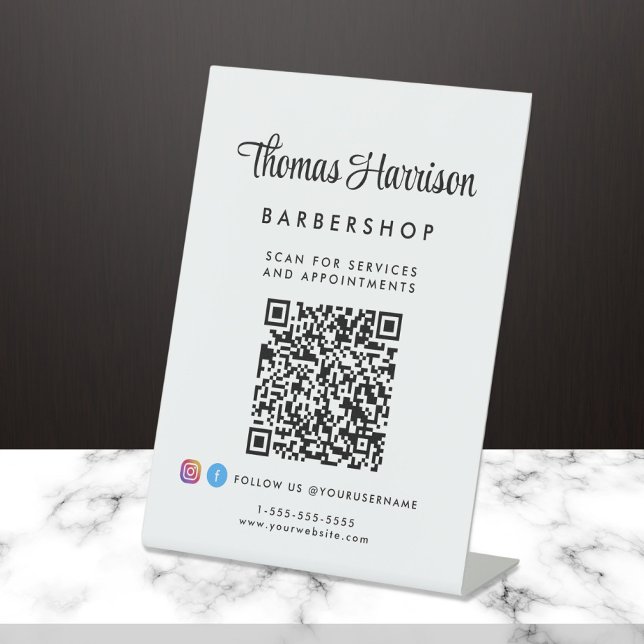Signe De Table Code QR du script de signature d'entreprise (Empower your name in our signature script as your logo and brand identity)
