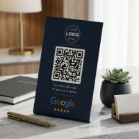 Code QR Logo Avis Google Navy Foncé