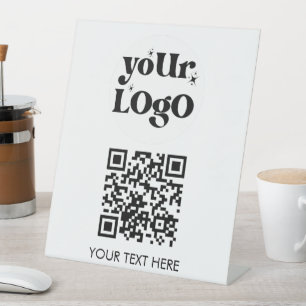 Signe De Table Code QR - Logo d'entreprise Marqué Analyser moi