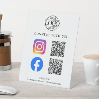 Signe De Table Code QR Logo d'Entreprise Minimaliste Connectez-vo