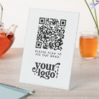 Code QR Logo Menu Blanc Café Moderne Sans Contact