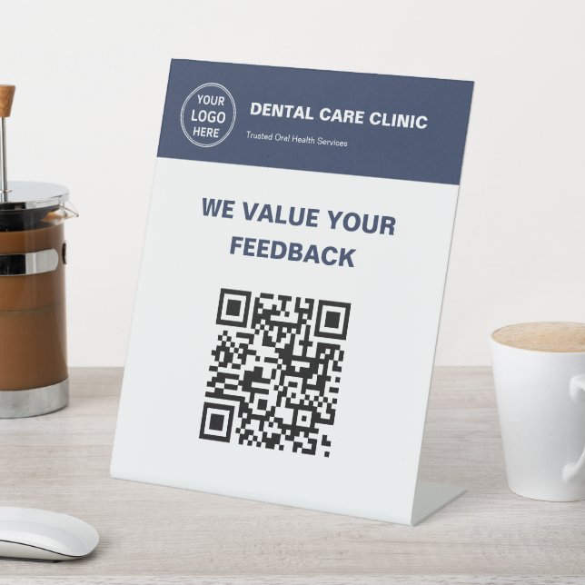 Signe De Table Code QR Logo Personnalisé Clinique Dentaire Dentis (In SItu)