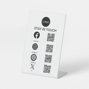 Signe De Table Code QR Médias sociaux Médias commerciaux Cachet