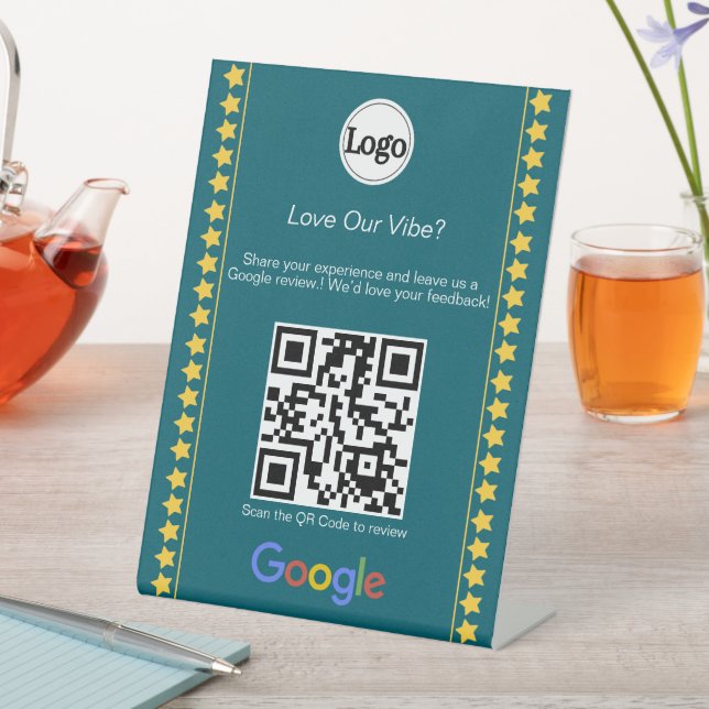 Signe De Table Code QR Moderne de Notation Google Avis Logo Sarce (In SItu)