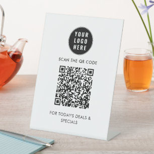 Signe De Table Code QR moderne et logo professionnel personnalisé
