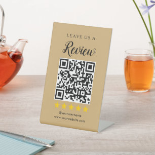 Signe De Table Code QR moderne Médias sociaux Laissons-nous un co