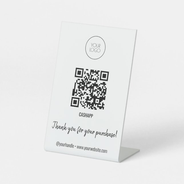 Signe De Table Code QR Paiement de votre logo Payez ici Entrepris (Recto)