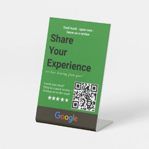 Signe De Table Code QR Partagez Votre Expérience Forêt Noir et Bl