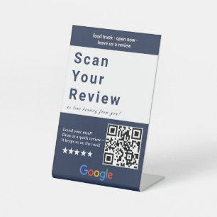 Signe De Table Code QR Partagez Votre Expérience Navy Esthétique