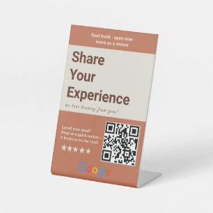 Signe De Table Code QR Partagez Votre Expérience Terracotta Neutr
