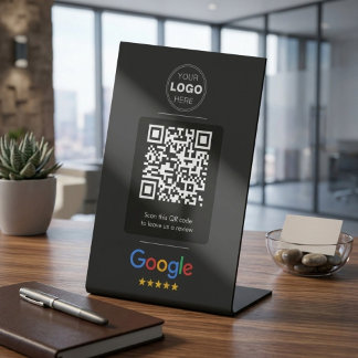 Signe De Table Code QR personnalisé de révision de l'entreprise n