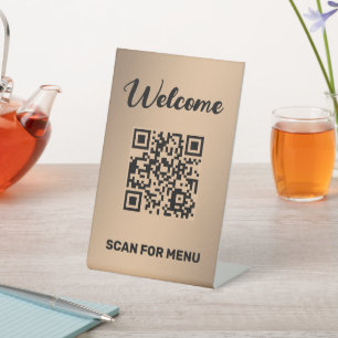Signe De Table Code QR personnalisé Golden