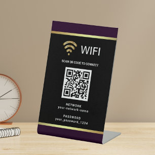 Signe De Table Code QR personnalisé moderne pour mot de passe de