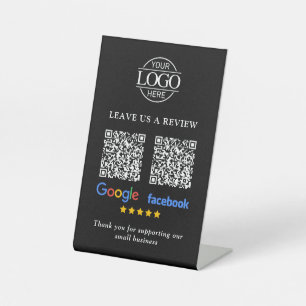Signe De Table Code QR pour les avis Google & Facebook de l'entre