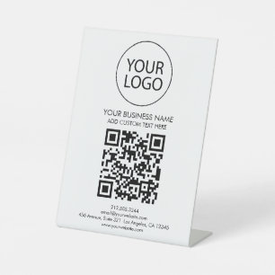 Signe De Table Code QR professionnel personnalisé Texte du logo p