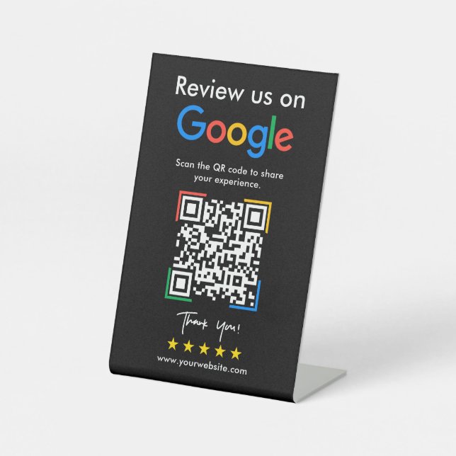 Signe De Table Code QR promotionnel pour les avis Google pour les (Recto)
