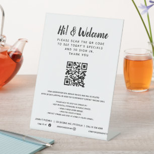 Signe De Table Code QR sans contact client entreprise personnalis