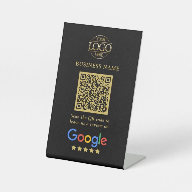 Signe De Table Code QR simple personnalisé pour les avis Google a (Recto)
