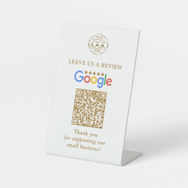 Signe De Table Code QR simple personnalisé pour les avis Google a (Recto)