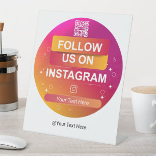 Signe De Table Code QR 'Suivez-nous sur Instagram' pour les média