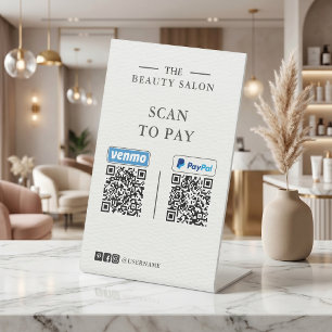 Signe De Table Code QR Venmo et PayPal minimaliste pour payer en