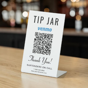 Signe De Table Code QR Venmo pour le pot à pourboires