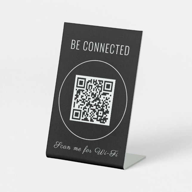 Signe De Table Code QR Wi-Fi | Wi-Fi Airbnb  (Recto)