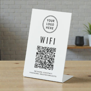 Signe De Table Code QR Wifi Logo Entreprise Scannez pour vous con